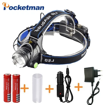 

LED Headlight T6 led headlamp zoom 18650 Head lights head lamp 2000lm XML-T6 zoomable lampe frontale LED flashlight