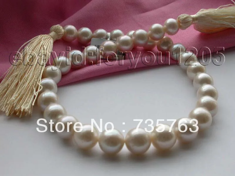 Xiuli 00155 Подлинная Природный 12-14.4 мм белый идеальный Круглый зарождаются Жемчужное Ожерелье