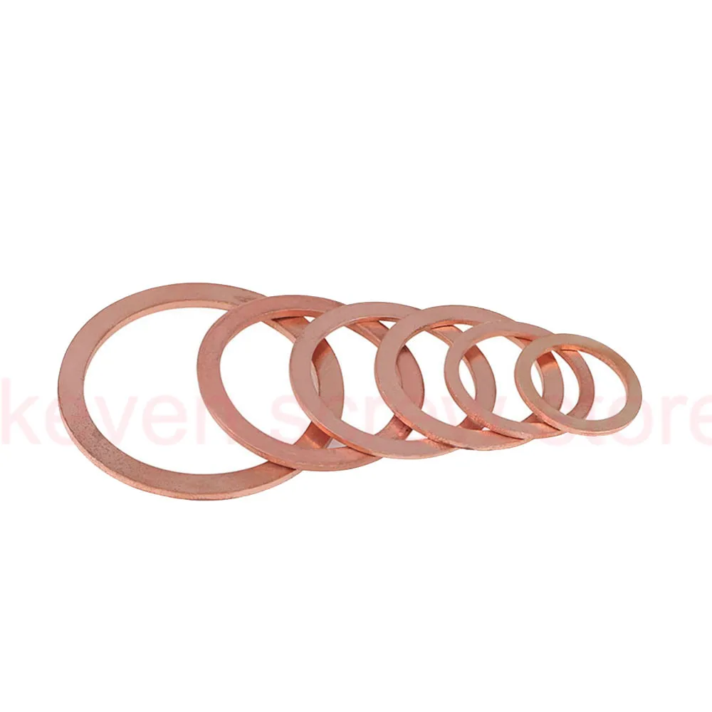 

10/20PCS Solid Copper Washer Flat Ring Gasket Sump Plug Oil Seal Fittings 10*14*1MM Fastener Hardware Accessories 10x14x1MM