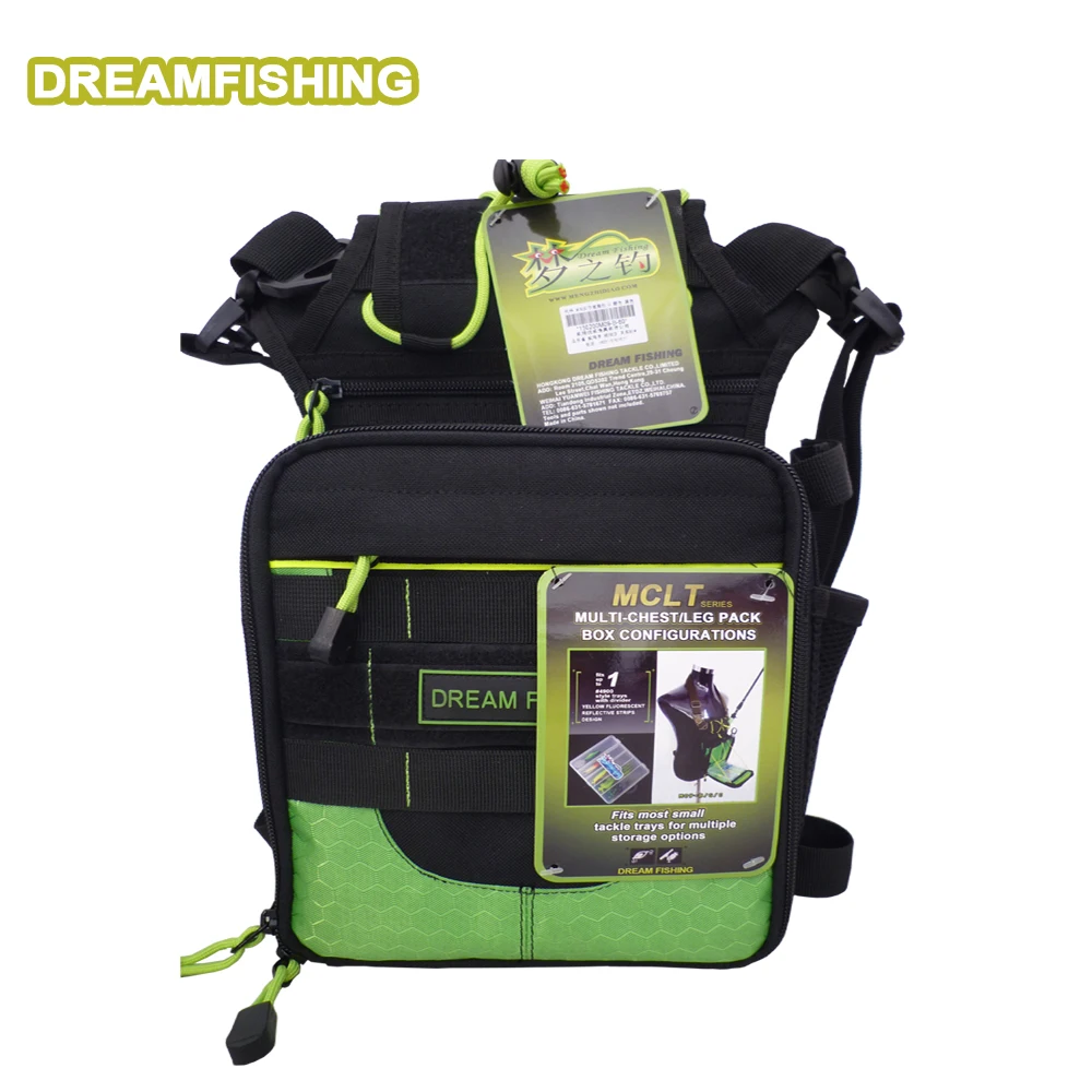 High Quality Nylon material outdoor fishing tackle bag with plastic box