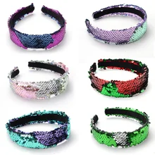 По dhl или ems 200 шт. блестящие повязки для женщин Многоцветный Звезда волос Группа Двусторонняя повязка обруч для волос заколки для волос для девочек