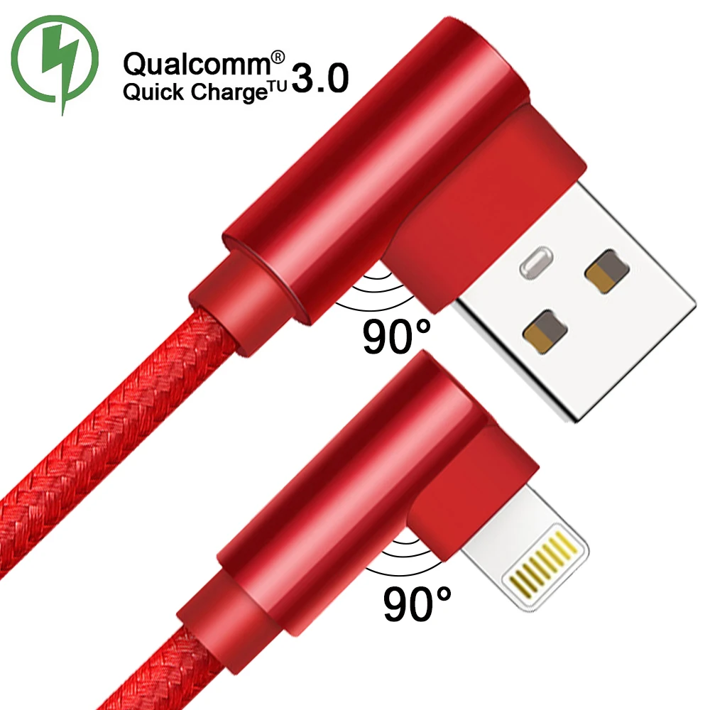 

QC 3.0 Double Elbow Mobile Phone USB Data Cable Micro USB Type C Cable for Samsung Galaxy S9 S8 Plus Charger Cable