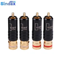 Sindax RCA connectors male WBT 0144 signal line plug WBT 0144 RCA plug lotus head copper RCA plug connectors 10pcs/lot