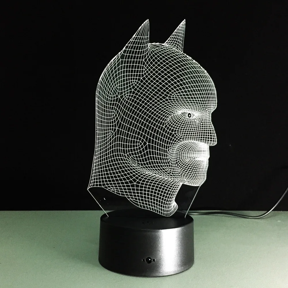 Новый Бэтмен человек 3D настольная лампа Светодиодные ночники дети Детская