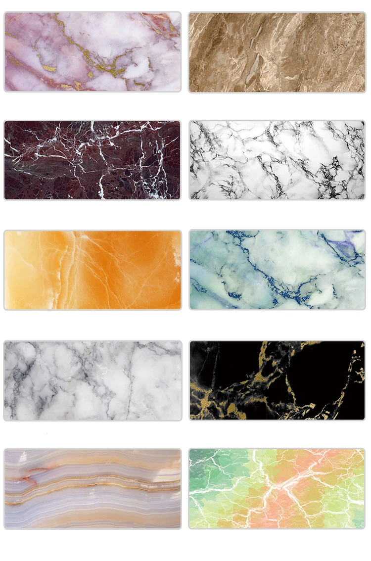 Large  Desk Pad Beautiful Soft Natural Rubber Pink Gold White marble Series Mice Pad Square Gaming Mouse Pad with Locking Edge (27)