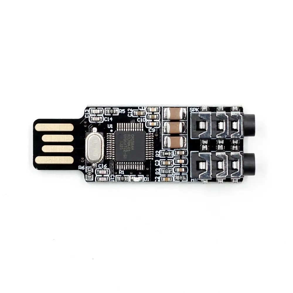 Внешняя звуковая карта CM108 USB накопитель подходит для ноутбуков и