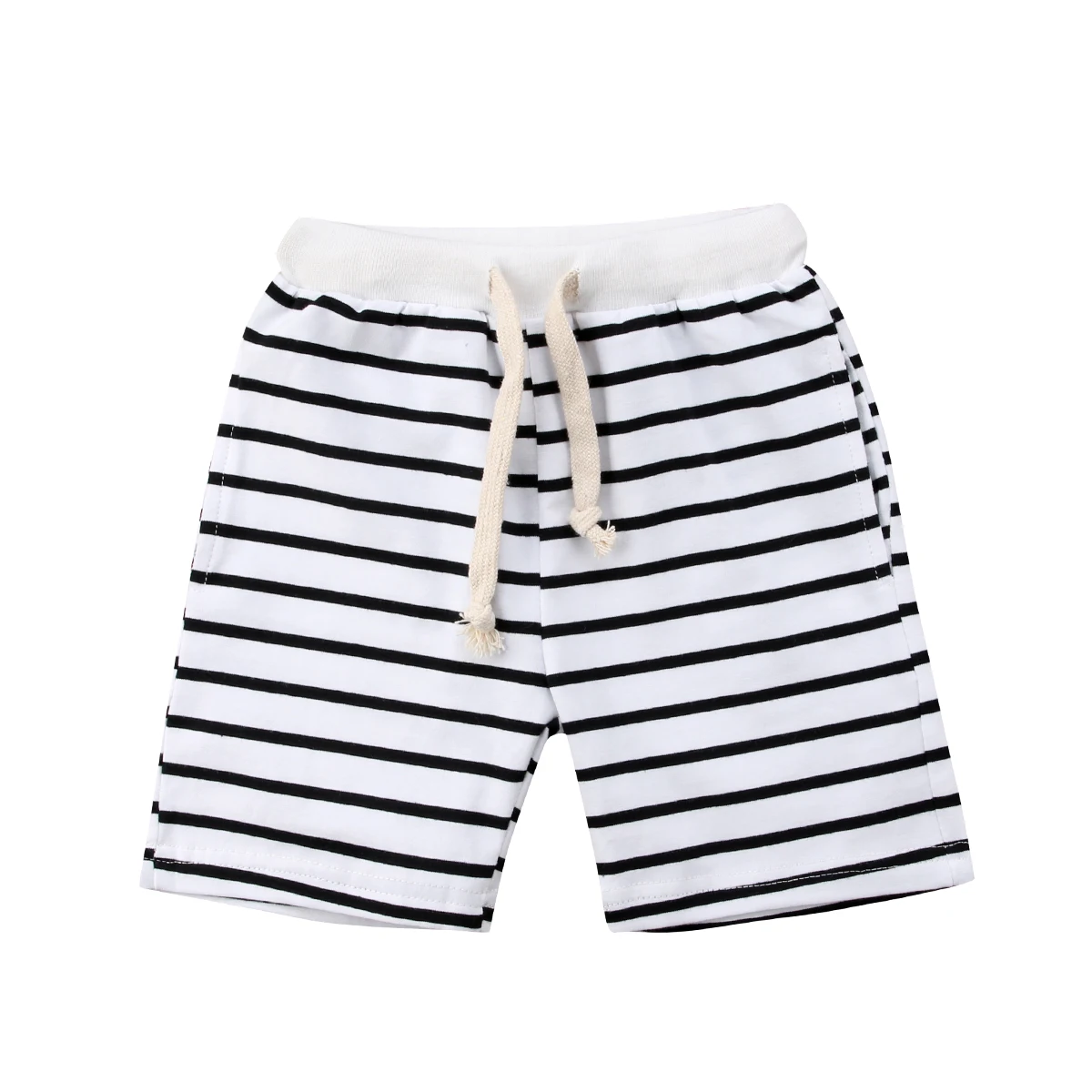Focusnorm/Детские Летние повседневные шорты для мальчиков; Детские Полосатые укороченные штаны; брюки до колена - Цвет: B