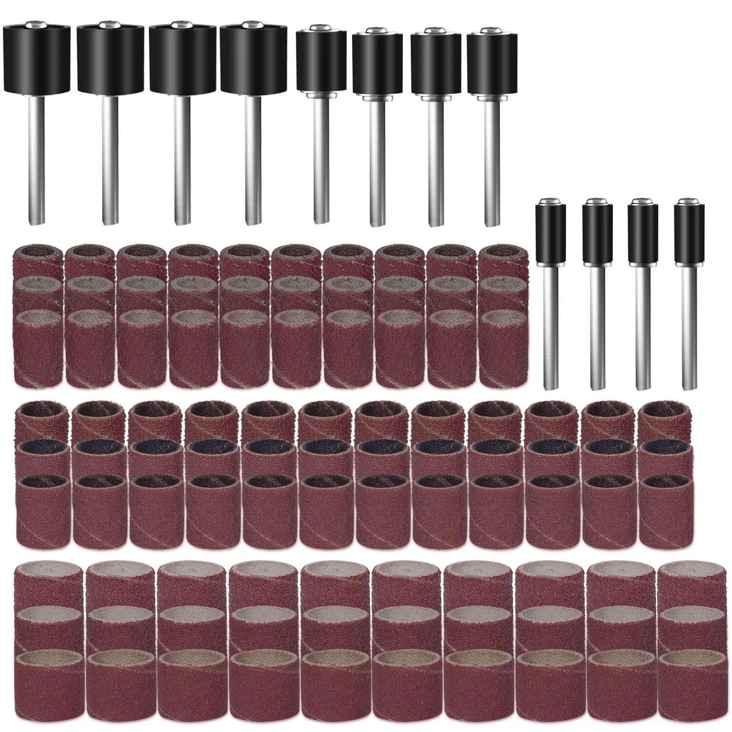120Pcs Drum Sanders Set Including 108 Pcs Sanding Bands and 12 Mandrels | Инструменты