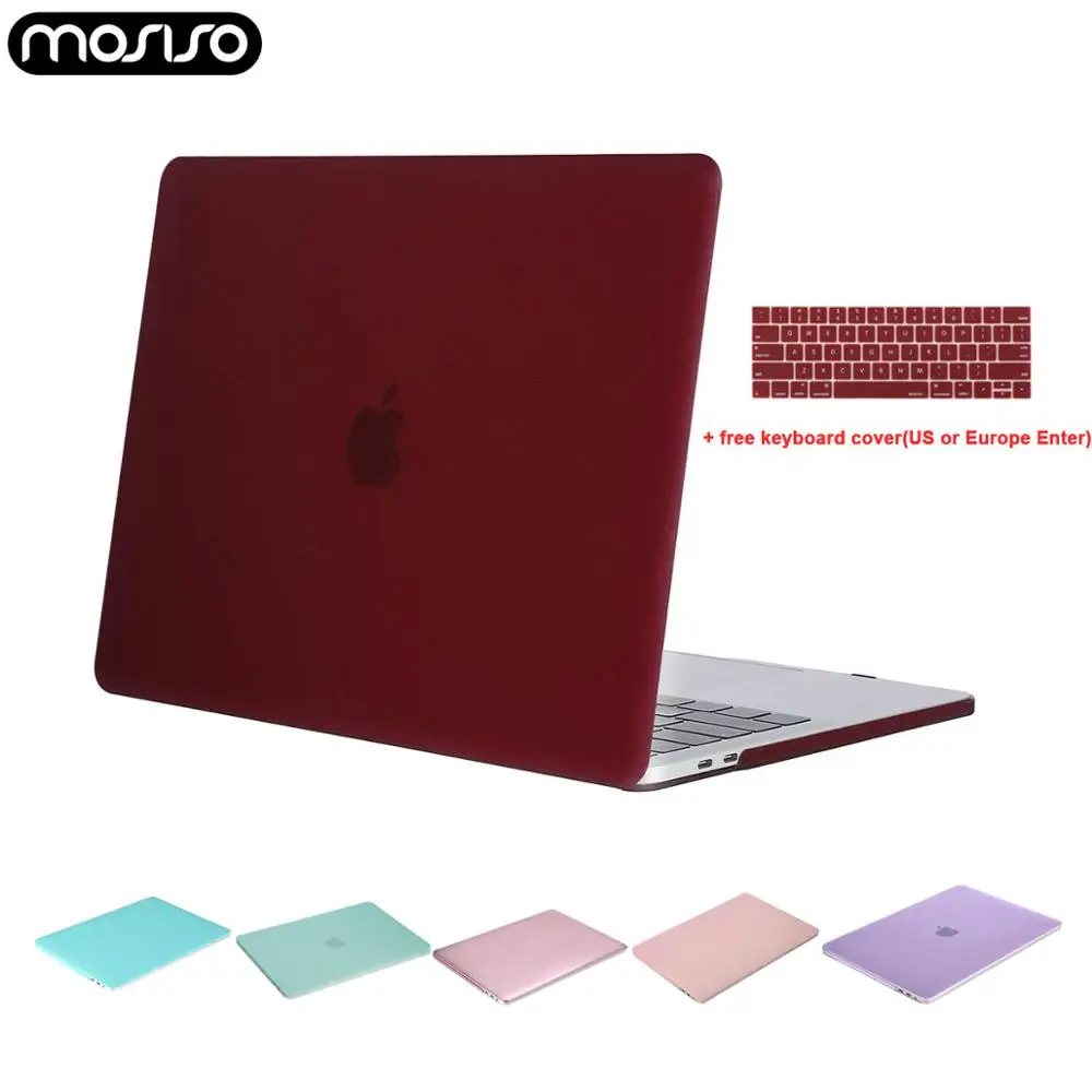 Online MOSISO funda dura para ordenador portátil transparente para Macbook Air Pro 13 pulgadas touch bar 13 15 A1706 A1989 A2159 nuevo Air13 A1932 + cubierta para teclado
