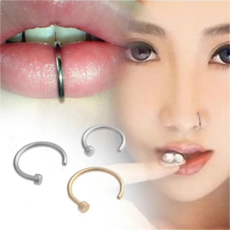2pcs/Lot Fake Nose Ring Lip Ring C Clip Lip Piercing Burun Nose Rings