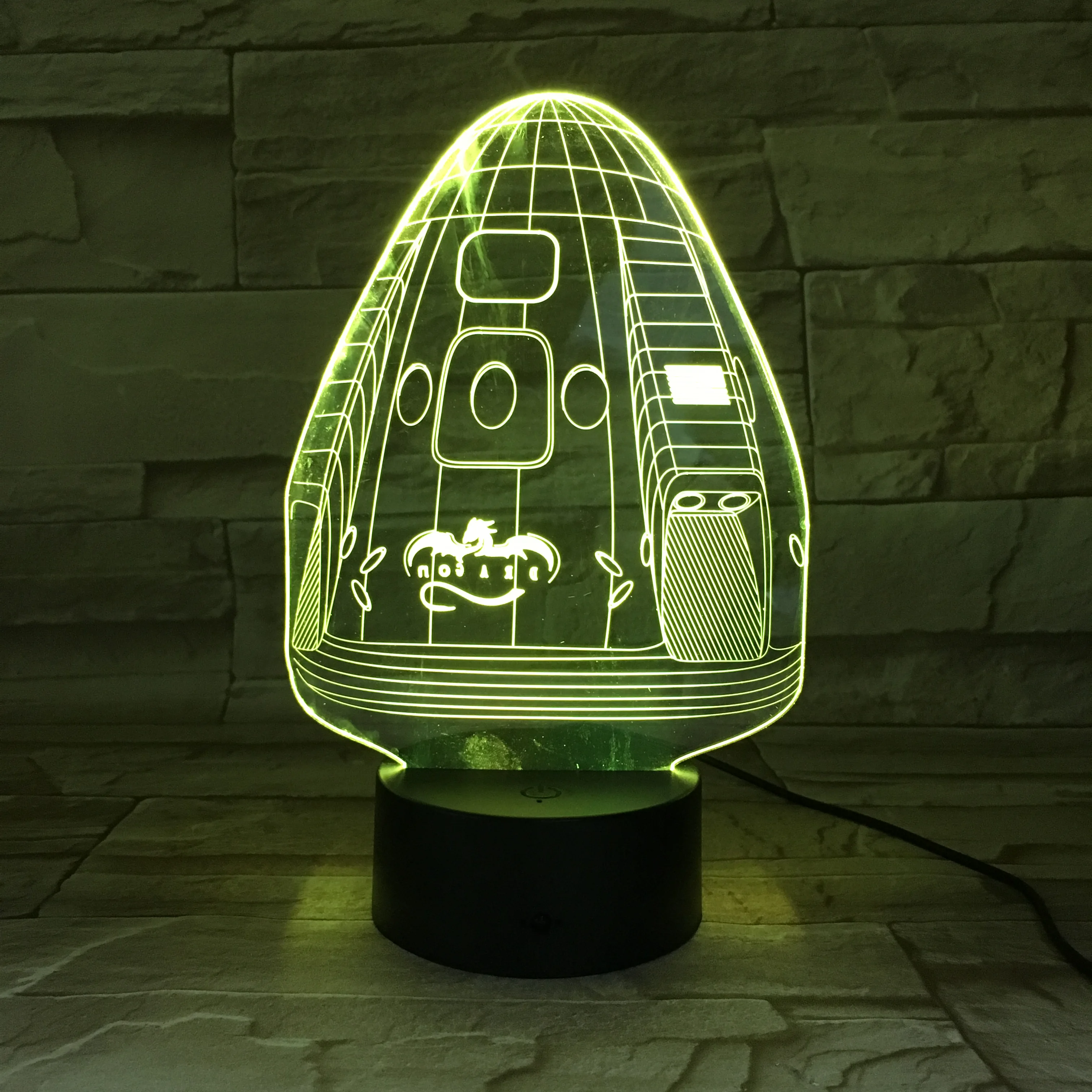 Астронавт космический корабль X 3D лампа Иллюзия детский ночсветильник сенсорный
