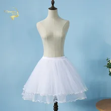 Черный кринолин для девочки короткая Тюлевая юбка трапециевидной формы Лолита винтажная Женская Нижняя юбка белая юбка многослойная юбка пышная
