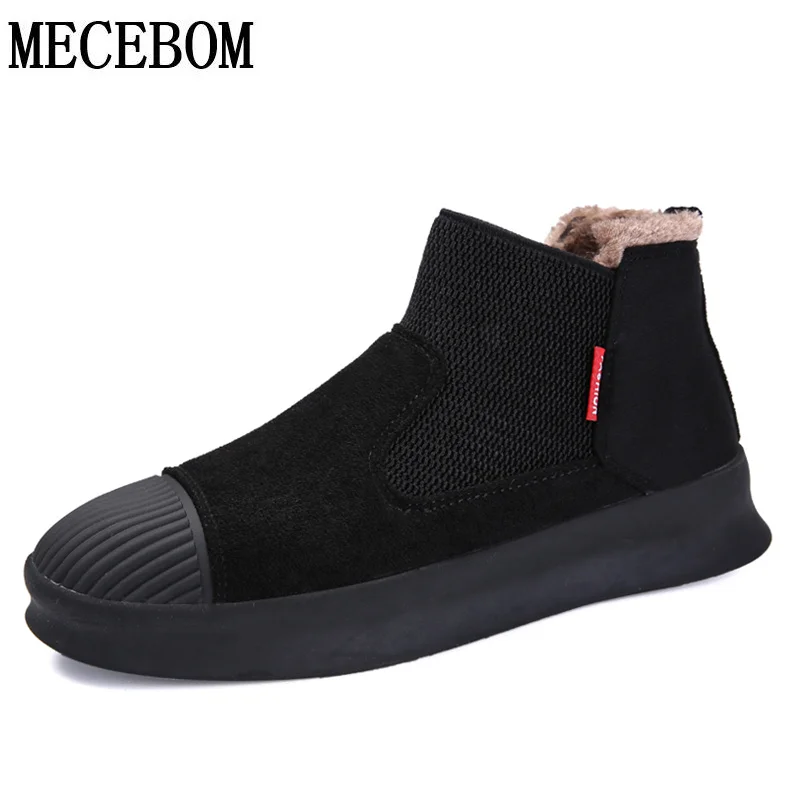 

Winter Plush Men boots slip-on ankle boots high-top comfortable casual shoes men botas size 39-44 j061-1m