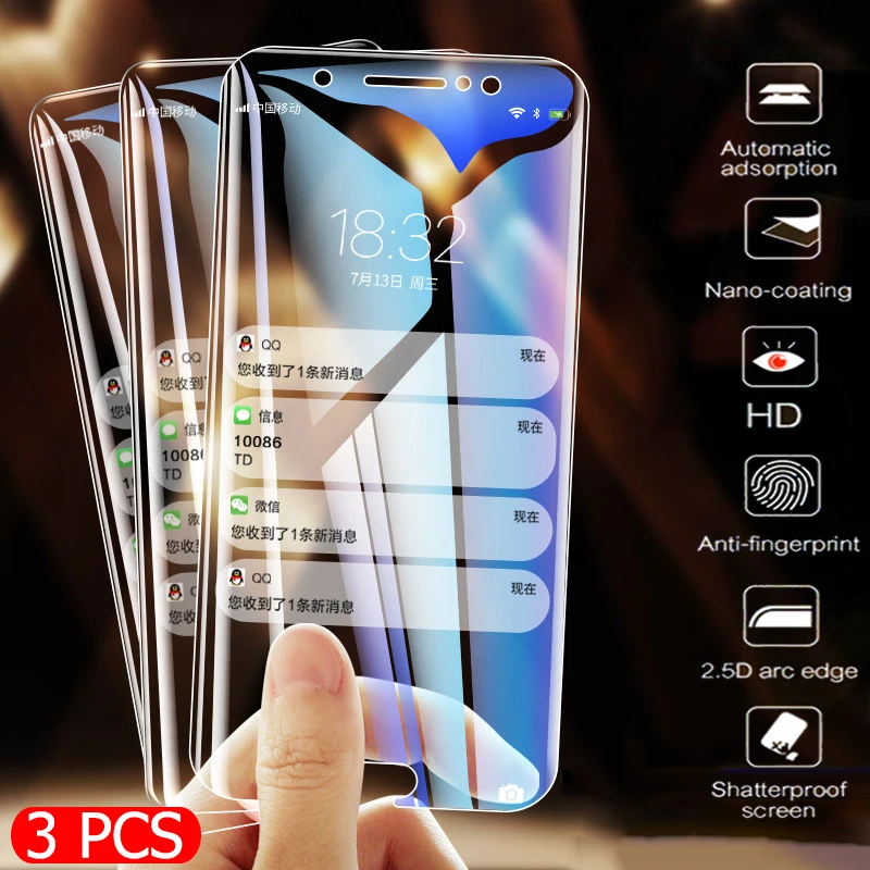 

3Pcs Full Tempered Glass For Xiaomi Redmi Note 7 6 K20 Pro 6A 5 Plus Screen Protector Cover For Xiaomi 8 9 Lite Protective Film