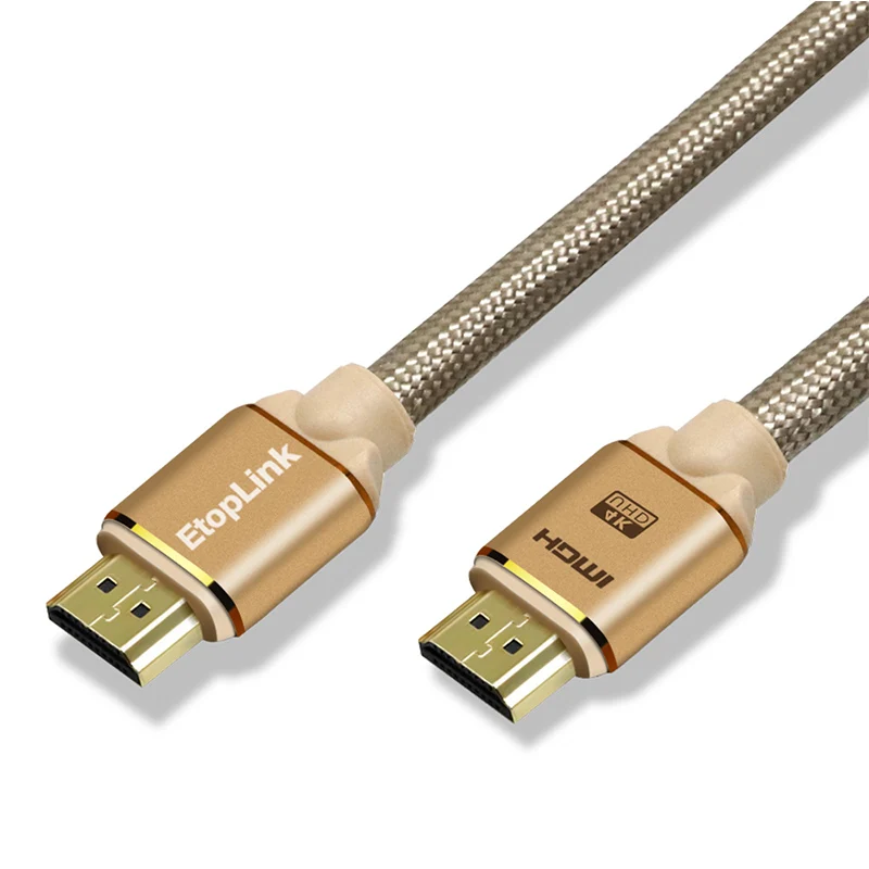 EtopLink Золотой HDMI кабель 2,0 HDMI к HDMI кабель 4K HDMI адаптер 3D для PS3 проектор HD lcd Apple tv компьютер 1 м 1,8 м 3 м 5 м 10 м