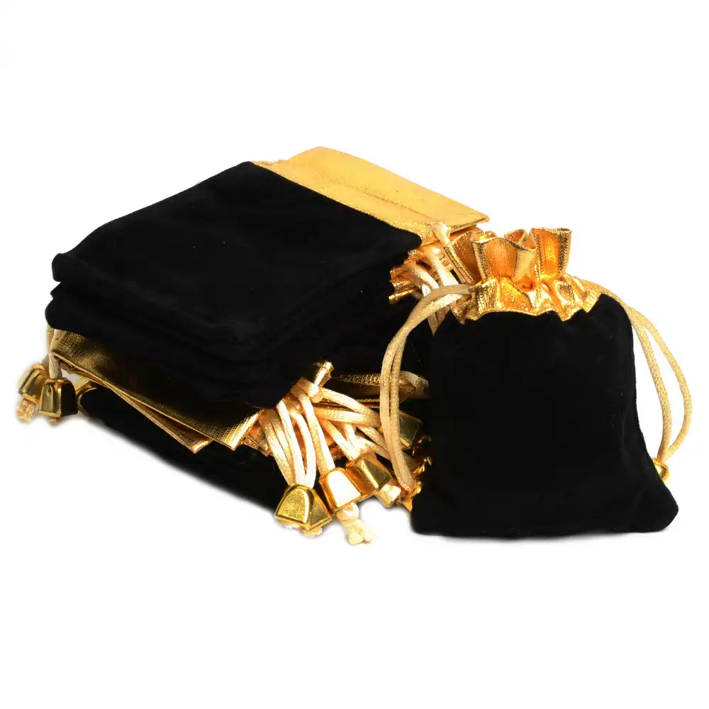 black velvet pouch bag