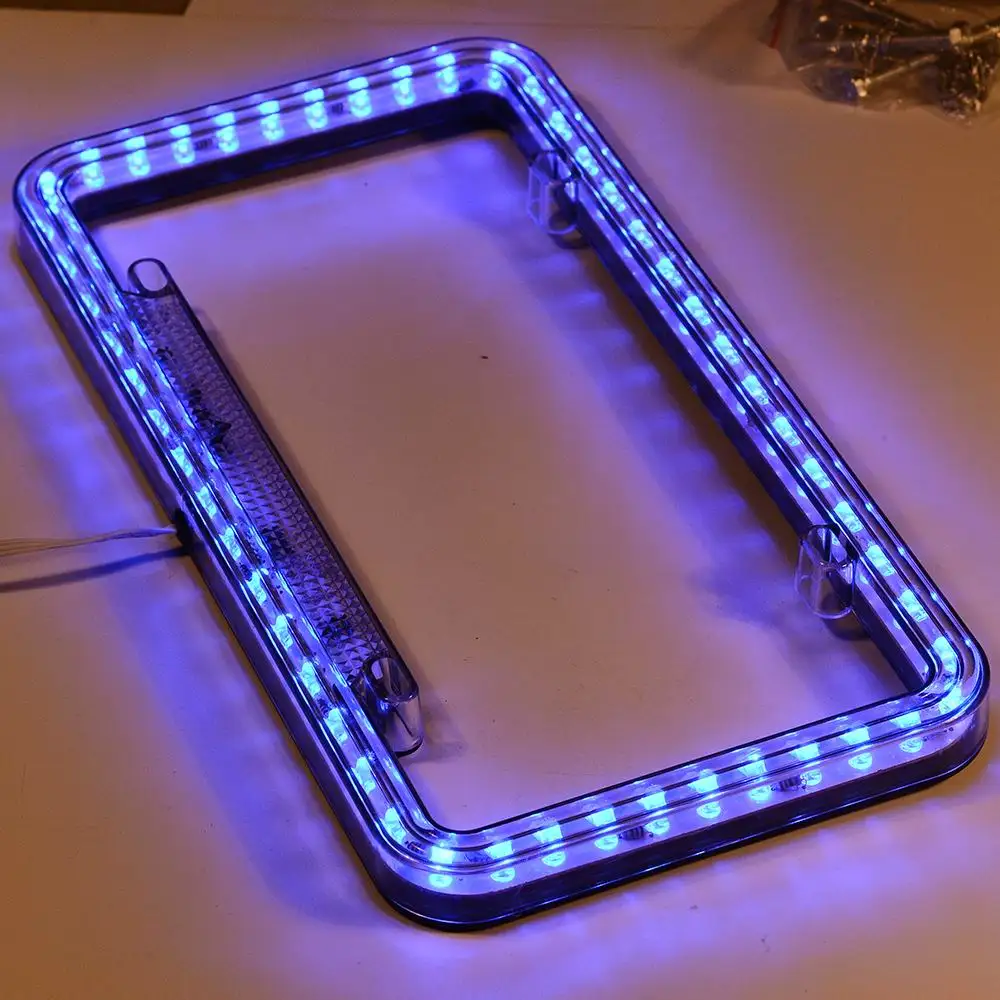 

54 LEDs Car Auto License Plate Frame 12V Blue Color LED Light Universal (0266)