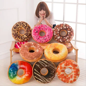 

Colorful and Soft Plush Donut Sofa Seat Chair Cushion Decor Pillow Sweet Chocolates Car Mats Office Nap Tool For Adults and Kids