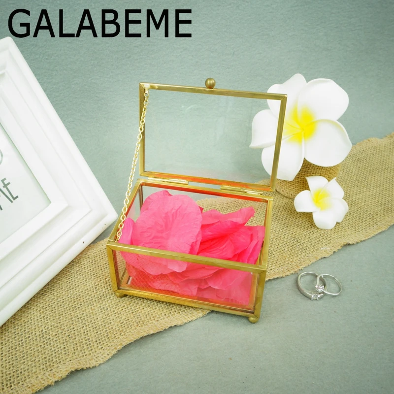 Galabeme геометрический кольцо окно custom Стекло Обручальное кольцо box пятнистости Стекло коробка Обручение кольцо шкатулка Подарок Обручальное кольцо держатель