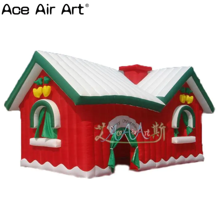  high quality outdoor Christmas decoration red inflatable santa grotto tentinflatable Xmas house for