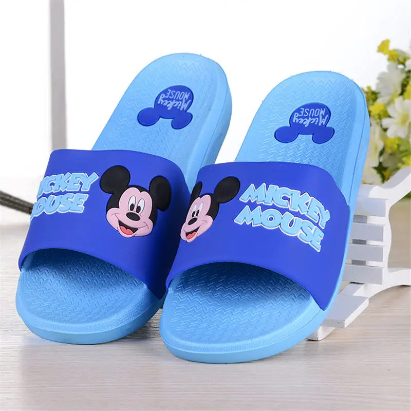 4 Disney/Новинка; тапочки с героями мультфильмов; нескользящие Пластиковые домашние Тапочки для ванной; летние мужские тапочки с Минни; большие размеры 36-45 - Цвет: 4