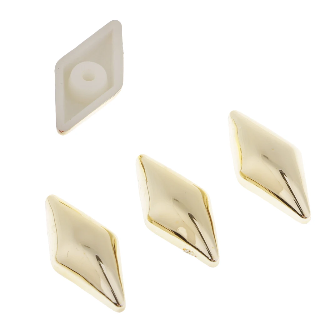 100 Sets Plastic Rhombus Studs Punk Spike Rivet for Leather Crafts Repairs Silver/Gold