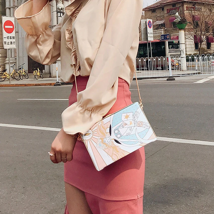 TOYOOSKY 2018 جديد مجردة مخلب المرأة حقيبة ساعي الأزياء مربع سلسلة حقيبة كتف عالية الجودة بو الجلود سيدة Crossbody حقيبة