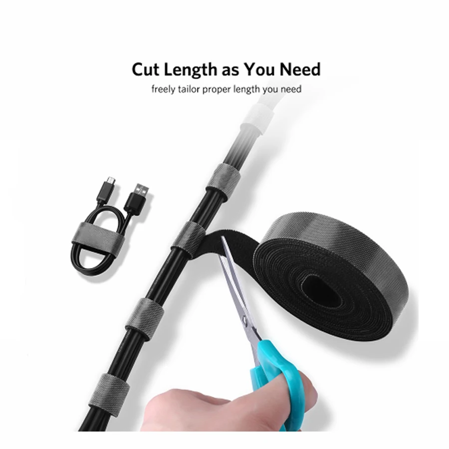 

5M Cable Organizer Wire Winder USB Cable Clip Earphone Holder Mouse Cord Protector HDMI Cable Management Holder Cord Protection
