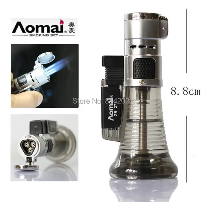 Triple Nozzles Torch Flame Cigar Lighter Butane Gas