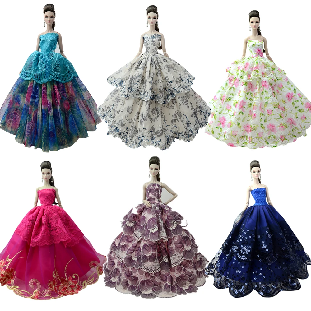 

NK One Pcs 2019 Princess Wedding Dress Noble Party Gown For Barbie Doll Fashion Design Outfit Best Gift For Girl' Doll 058A JJ