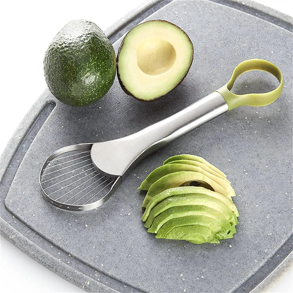 New Multifunctional 2 in 1 Avocado Cutter Slicer Peeler Scoop Slices Kitchen Tool#NE930