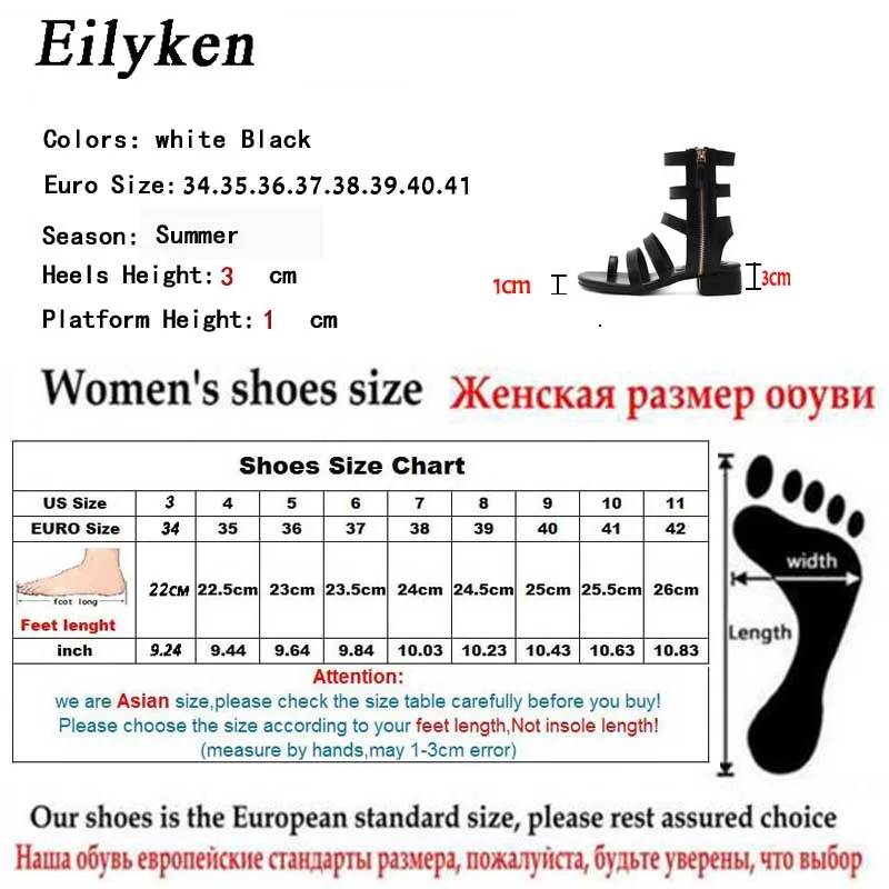 Eilyken/Новинка года; женские сандалии с ремешком на щиколотке; сандалии-гладиаторы с открытым носком; сандалии для отдыха на низком каблуке на молнии; Размеры 35-40