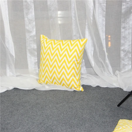 Нордический домашний декор вышитая наволочка для подушки Желтый Серый/Розовый геометрический цветочный холст хлопок квадратный наволочка с вышивкой 45x45 - Цвет: Cushion cover16
