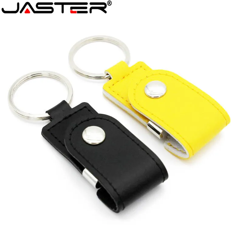 JASTER Горячая продажа металлический кожаный брелок флешки USB флеш карта накопитель