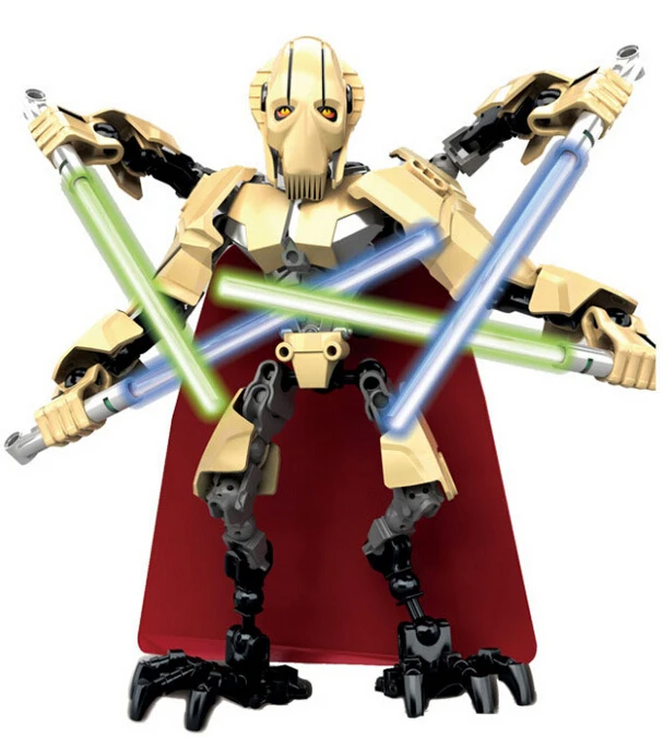 

66pcs General Grievous Action Figure Lightsaber Hero Factory Building Blocks Set Figure Toys Compatible With Lego