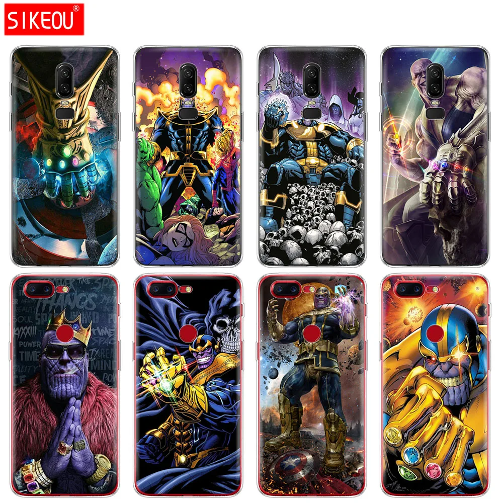 

silicone cover phone case for Oneplus one plus 6 5T 5 3 A3000 A5000 Avengers marvel Thanos