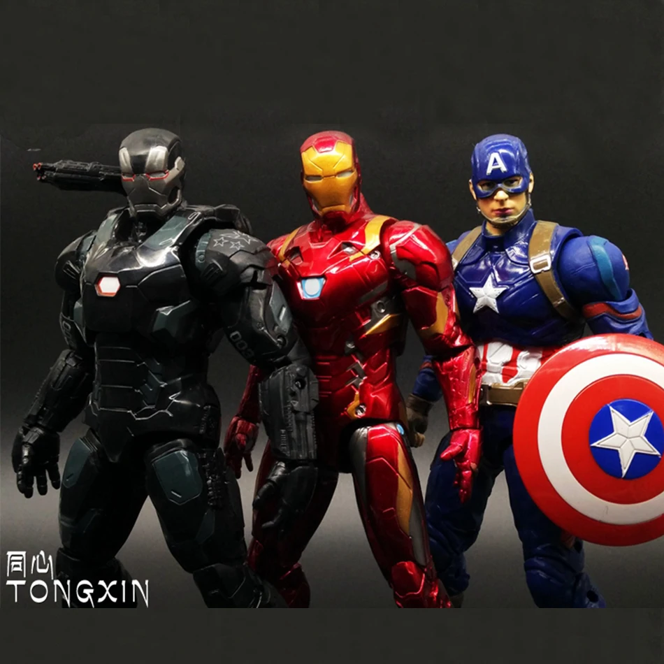 

SAINTGI Captain America 3 war machine Civil War Avengers Iron Man MARVEL Movable Movie PVC 17cm Action Figure Shield Kids Toy