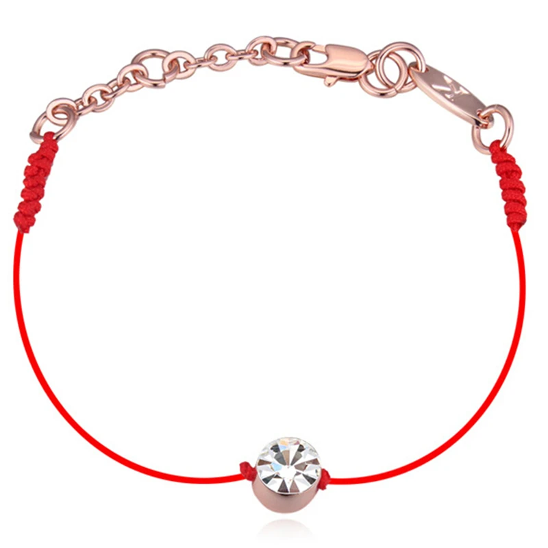 

SHDEDE New Fashion Chinese Red String Bracelets National Characteristics Crystal For Women Female Classic Simple Gift *-82