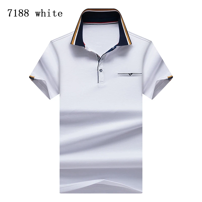Комплект из 5 предметов г. Летняя рубашка поло с короткими рукавами наивысшего качества однотонная деловая брендовая рубашка поло Повседневные рубашки