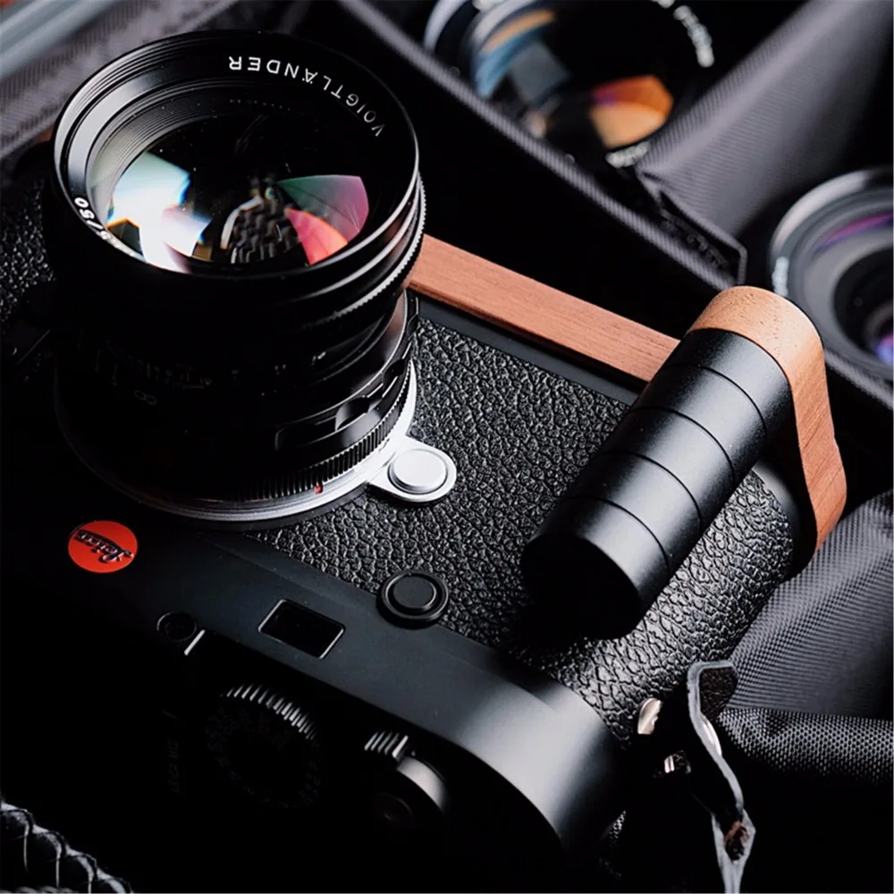Деревянная ручка из орехового дерева с быстроразъемной пластиной PU60 для Leica M10 Arca