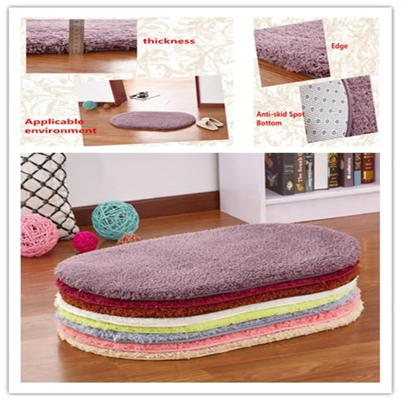 

Oval Berber Fleece Carpet Ellipse Shape Soft Rugs Living Room Area Decor Soft Door Carpets Bedroom Floor Rug Slip Resistant Mats