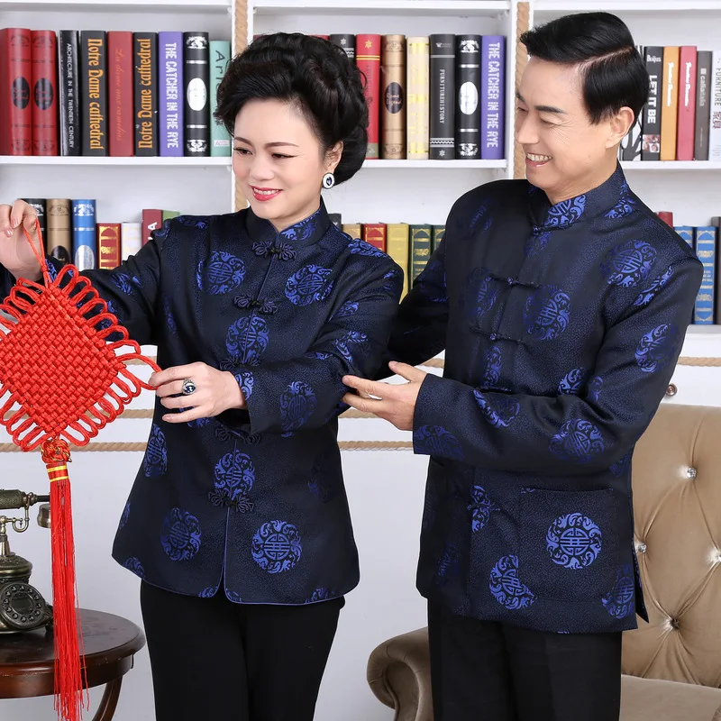 

Chinese Traditional National Costume Women Men Long SleeveTang Suit for Ancient Hanfu Wedding Birthday Gift Jacket