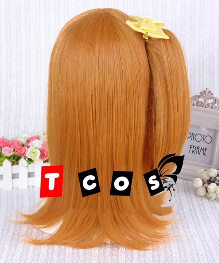 Люблю жить! Термостойкий парик для косплея LoveLive Kosaka Honoka Kousaka короткий оранжевый