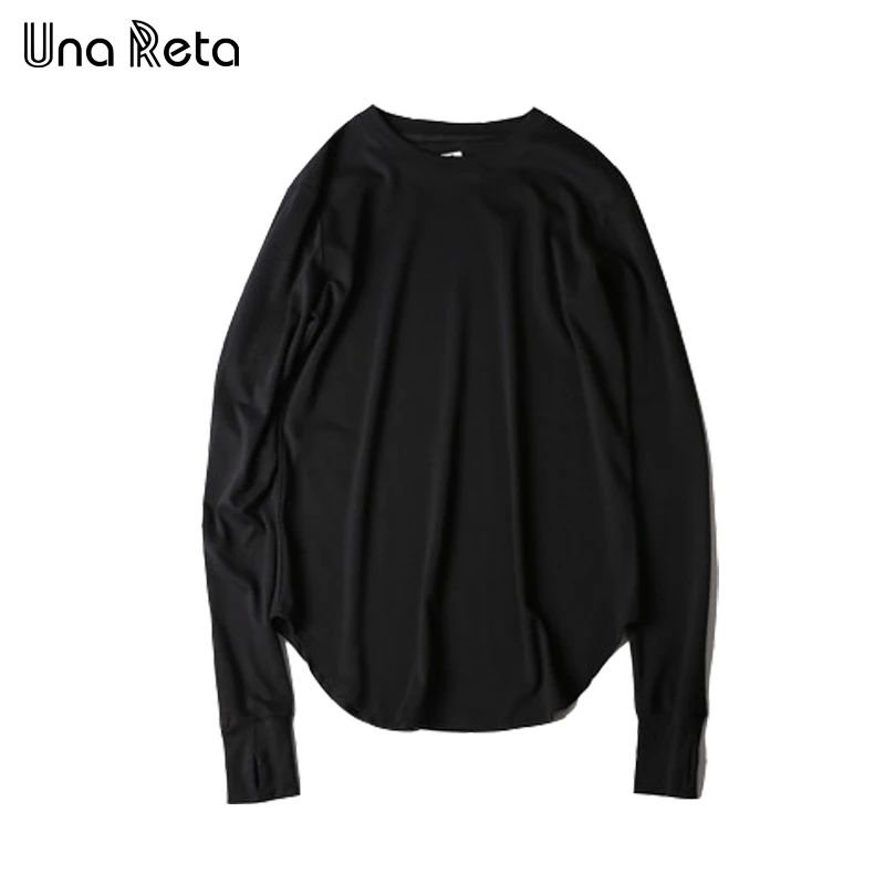

Una Reta T Shirt Men Spring Summer New Plus Long Sleeve T-Shirt Hip-Hop Curved Hem T Shirts Casual Fashion Plus Size Cotton Tops