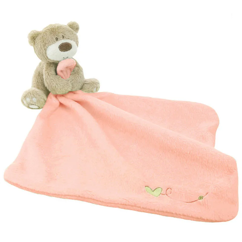

Infant Baby Nursery Toddler Soft Smooth Bath Cartoon Bear Toy Blanket Towel Baby Care Soft Towels with Bear Toy