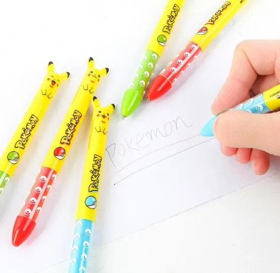 新しいかわいい3ピースピカチュウペン突くボールボールペン2色青赤漫画ペン文具子供おもちゃクリスマス誕生日ギフト Poke Ball Kids Toyskids Gifts Aliexpress