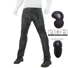 Водонепроницаемые DUHAN защитные штаны для мотоцикла из искусственной кожи, брюки для мотогонок, кожаные штаны для мотокросса