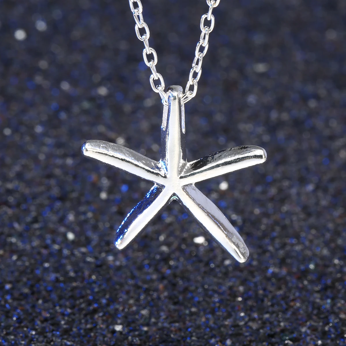 Simple Silver Plated Jewelry Shellhard Women Starfish Charm Pendant Necklace Ocean Sea Starfish Summer Beach Jewelry Necklace