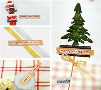 

120Pcs Merry Christmas Red Handmade Cake Packaging Sealing Label Kraft Sticker Baking DIY Gift Box Rectangle Stickers M1239
