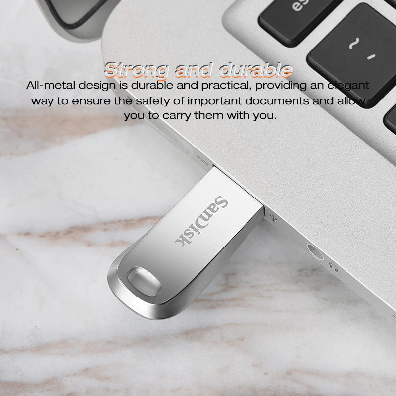 SanDisk ультра Luxe USB флэш-накопитель 16 ГБ 32 ГБ 64 Гб 128 ГБ USB 3,1 диск до 150 МБ/с. читать Скорость флэш-накопитель с вытяжным шнуром USB Стик